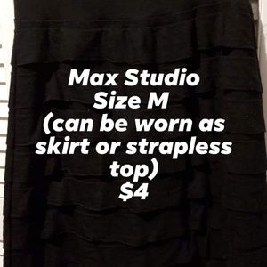 Max Studio black strapless stretch top